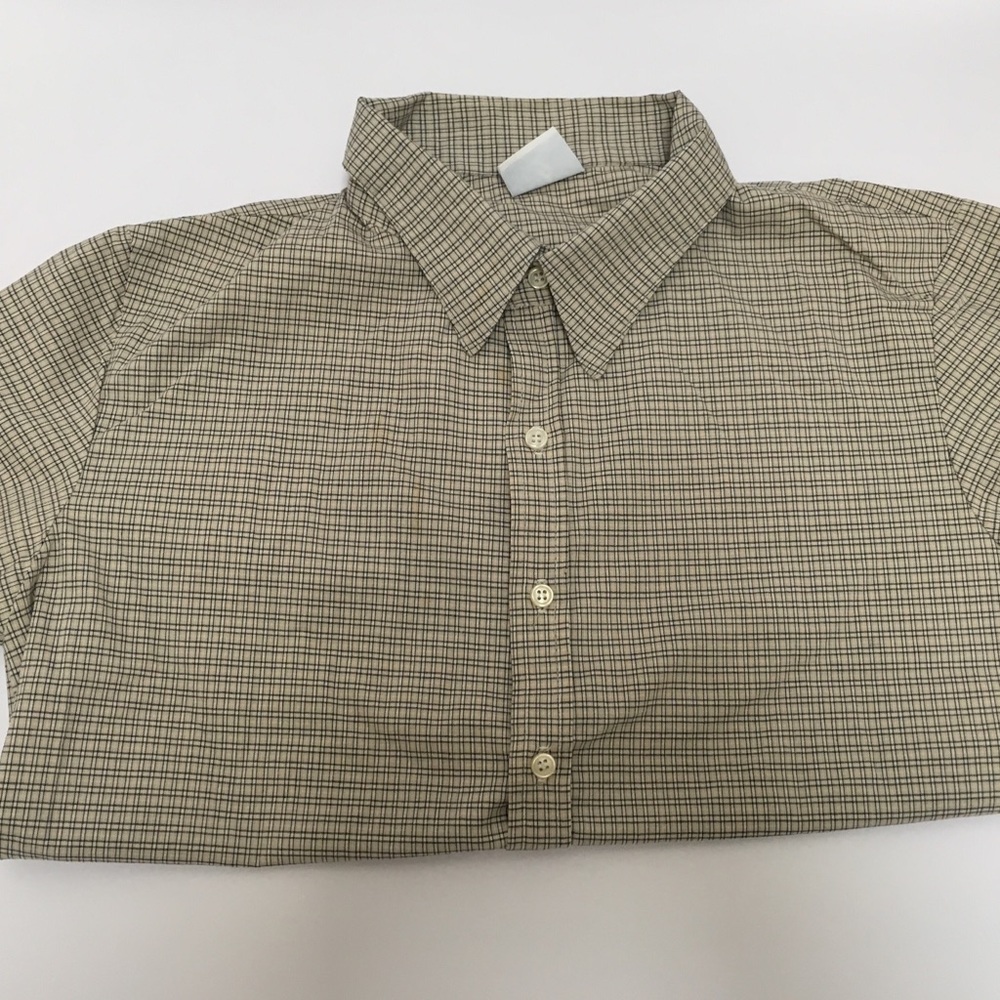 Caramel Plaid Shirt Sleeve Shirt - Size L